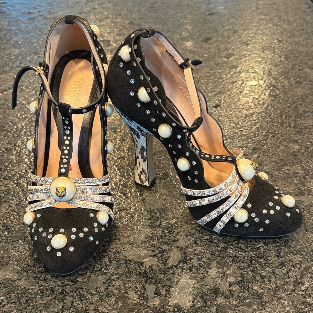 Gucci Ofelia Embedded Pump first seen in the Spring 2017 Collection.